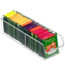 FUCDTEFC Tea Bag Organizer, Tea Bag Holder Box Storage Bin, Clear Tea Packet ...