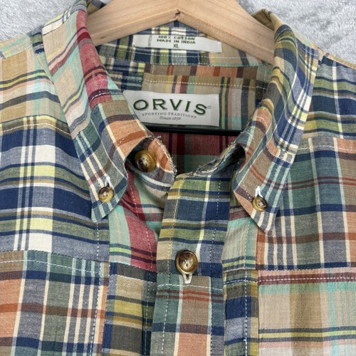 Orvis Hemd Herren XL Madras kariert Patchwork Button Down Preppy Classic Outdoor - Bild 8 von 14
