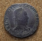 1582 K Henri III Franc au Col Plat Rare Silver Coin France — photo 2