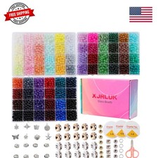 Glass Beads Bracelet Making Kit, 3000 pcs 72 Colors 6 mm Crystal Beads for Je...