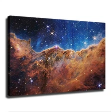 James Webb Space Telescope Cosmic Cliff Carina Nebula Poster Wall Art Canvas
