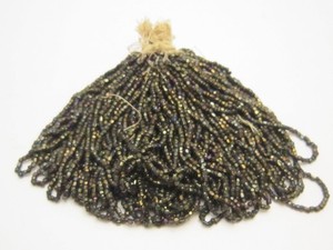Hank Czech vintage dark topaz lustre faceted micro seed glass beads
