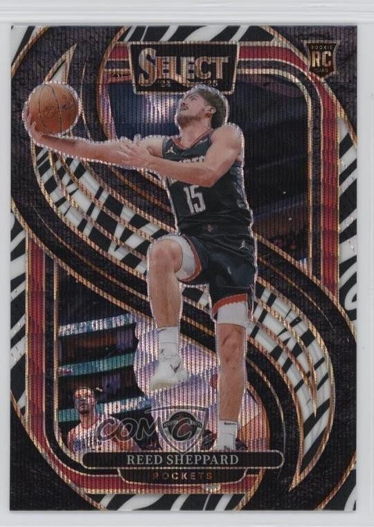 2024-25 Panini Select Premier Level Zebra Prizm Reed Sheppard #181 Rookie RC