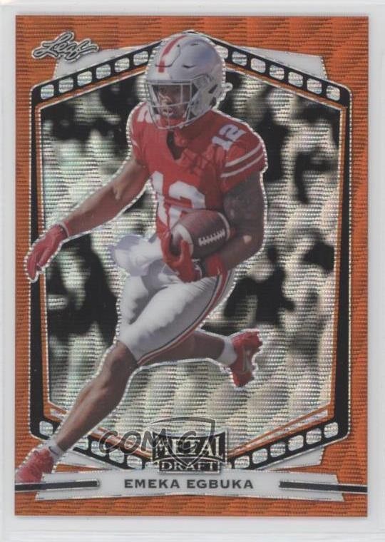 2022 Leaf Draft Metal Orange Wave Emeka Egbuka #B-EE1 5cb