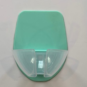 Mint Green Wall-Mounted Plastic and Silicone Wine Glass Holder for Bathroom