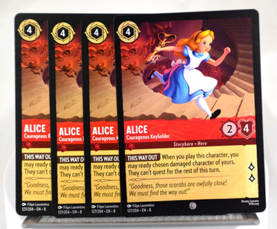 Disney Lorcana TCG Reign of Jafar Alice Courageous Keyholder 127/204 Common x4