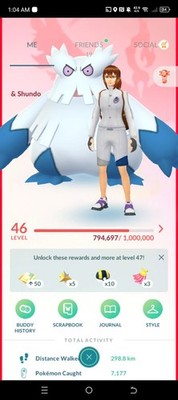 Pokemon Acc Go Lvl 46 - 3 Shundos - 50+ Shiny & 15 Legendary - 1M Stardust