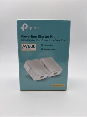TP-Link TL-PA4010 KIT AV600 600Mbps Powerline Ethernet Adapter Starter Kit NEW