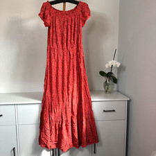 Old Navy Women's Maxi Floral Dress Summer/Spring Orange Round Neck Size S