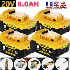 For DeWalt 20 Volt Max XR Lithium Ion 8.0AH Battery Pack DCB206-2 DCB201 us