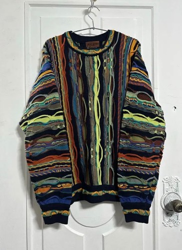 Vintage Black Missoni Sport Coogi Style Cable Knit 100% Wool Sweater Italy L