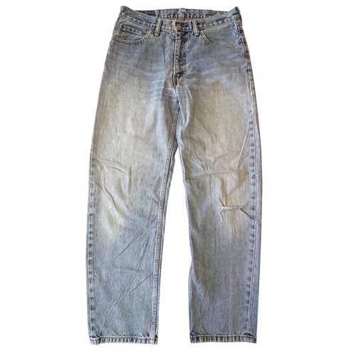Levis 550 Relaxed Fit Jeans Mens 30x30 Light Wash Vintage Distressed 80s - Image 1