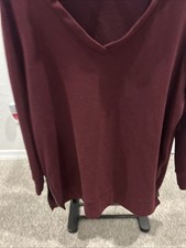 Old Navy Lightweight Pullover Hoodie M Maroon Cotton V Neck Long Sleeve Tunic
