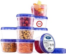 AQUA BLUE Soup Freezer Storage Containers With Twist Top lids 16 Oz - 10 Pac...