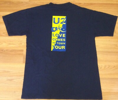 Vintage 1989 U2 Love Comes to Town tour t shirt L 80s single