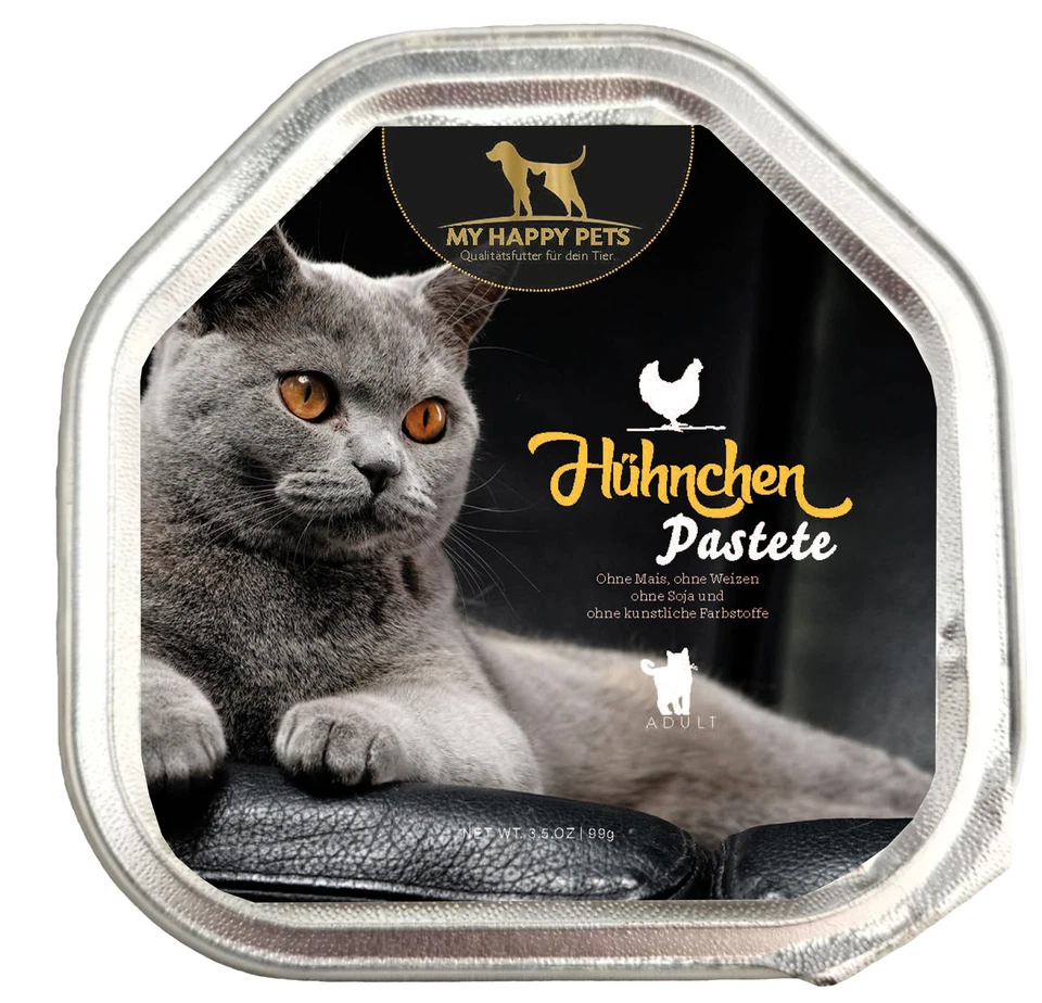 MY HAPPY PETS Premium Katzenfutter 4 Sorten Pastete getreidefrei 240 x 99,2 g - Bild 4 von 4