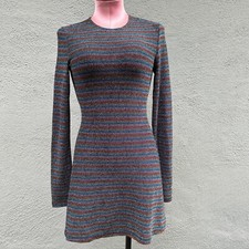 Reformation Riley Dress Colorful Striped Long Sleeve Short Cocktail Party XS