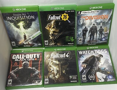 Xbox One Game Bundle Lot/Black Ops III,Fallout 76,Dragon