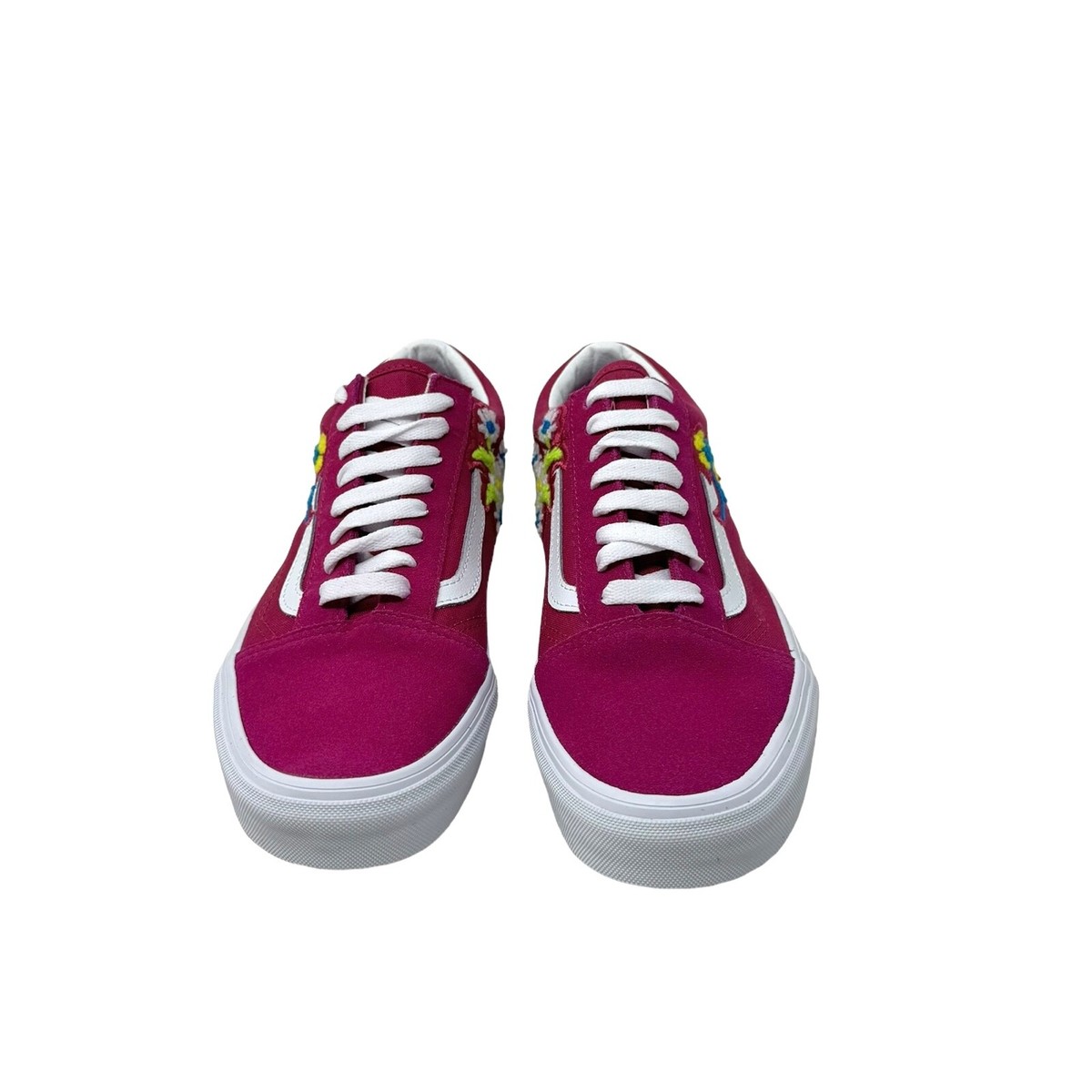 VANS Old Skool Shoe Suede Floral Fuchsia Women's Size Skate