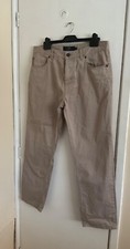 NEXT Men’s Beige Smart Casual Straight Leg Chino Trousers Pants - Size W34  L29