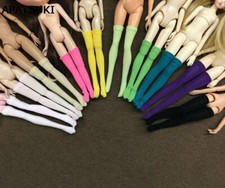 5pairs/lot Pure Color Doll Stockings for 1/6 Dolls Elastic Thigh High Long Sock
