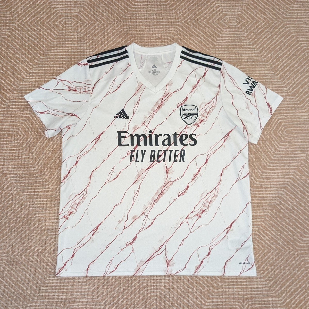 Arsenal 2XL Away Shirt 20/21 2020/21 White Marble XXL Rare Jersey