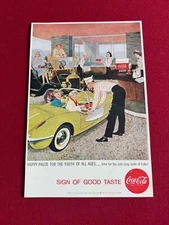 1958, Coca-Cola,  Corvette Vintage Display Ad (Scarce / Vintage)