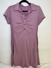 Prana Dress Women Small Pink Striped Pullover Short Sleeve Outdoor #11