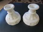 Westmoreland Milk Glass Paneled Grape Candlesticks - Set of 2 — photo 9