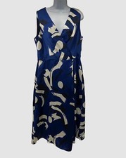 $185 Lauren Ralph Lauren Women's Blue Satin Sleeveless Sheath Dress Size US 4