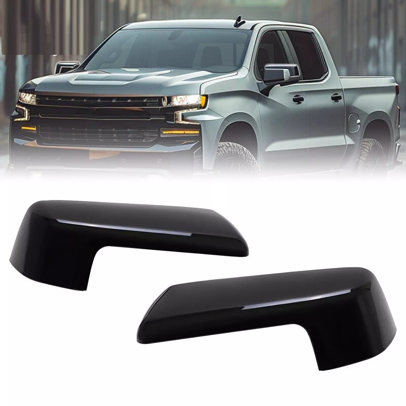 For Chevy Silverado/for Sierra 1500 2019-2025 Side Mirror Cover Cap Gloss Black