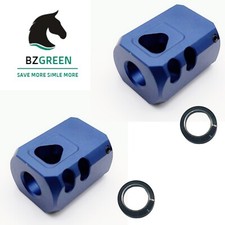 2 Pack 1/2 28 Thread Muzzle Brake Anodized Black For 9mm Glock Dark Blue