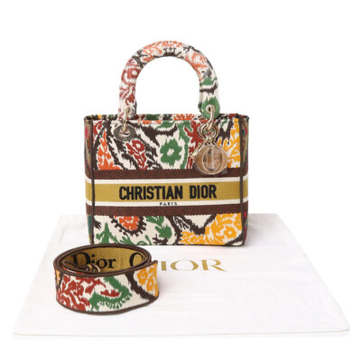 AUTH CHRISTIAN DIOR LADY D LITE MEDIUM 2WAY HANDBAG M0565OJAP