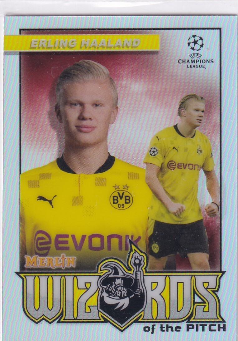 Topps Merlin Chrome CL 20/21 No. W-EH Erling Haaland Wizards Silver Refractor