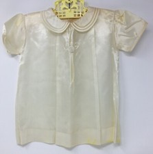 Vintage Girls Toddlers Yellow Nylon Dress With Embroidery Applique