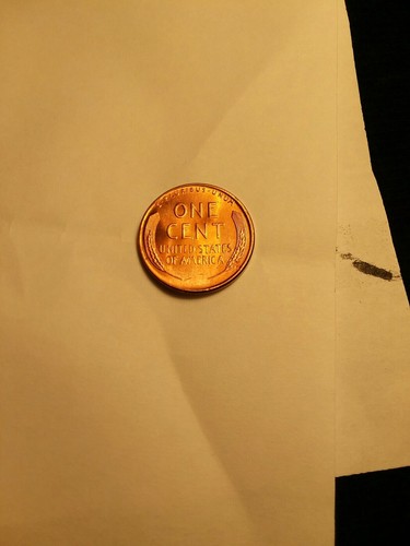 bu 1957 d Lincoln wheat cent struck through error - Picture 2 of 4