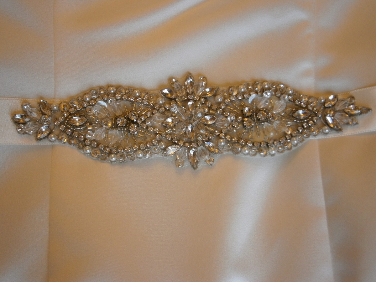 Kleinfeld Wedding Dress Gown Sash Belt Silver Swarovski  display picture 1