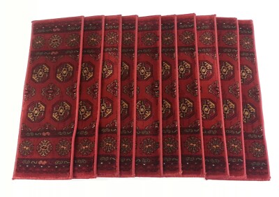 10pc Stairs Staircase Cover Pad Rugs Carpet Red Asian Oriental Style Never Used