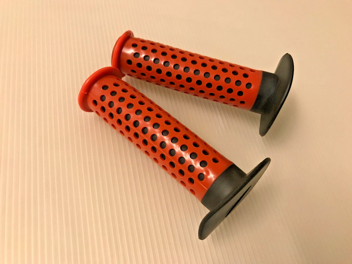 F1 Grips Dotted Red Black Old School BMX Bicycle Fuan Shape Oakley