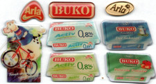 🥣Pin-Lot 8 MoPro Sammler-Pins BUKO Frischkäse Kuh+Fahrrad Frisch Gut drauf🐄