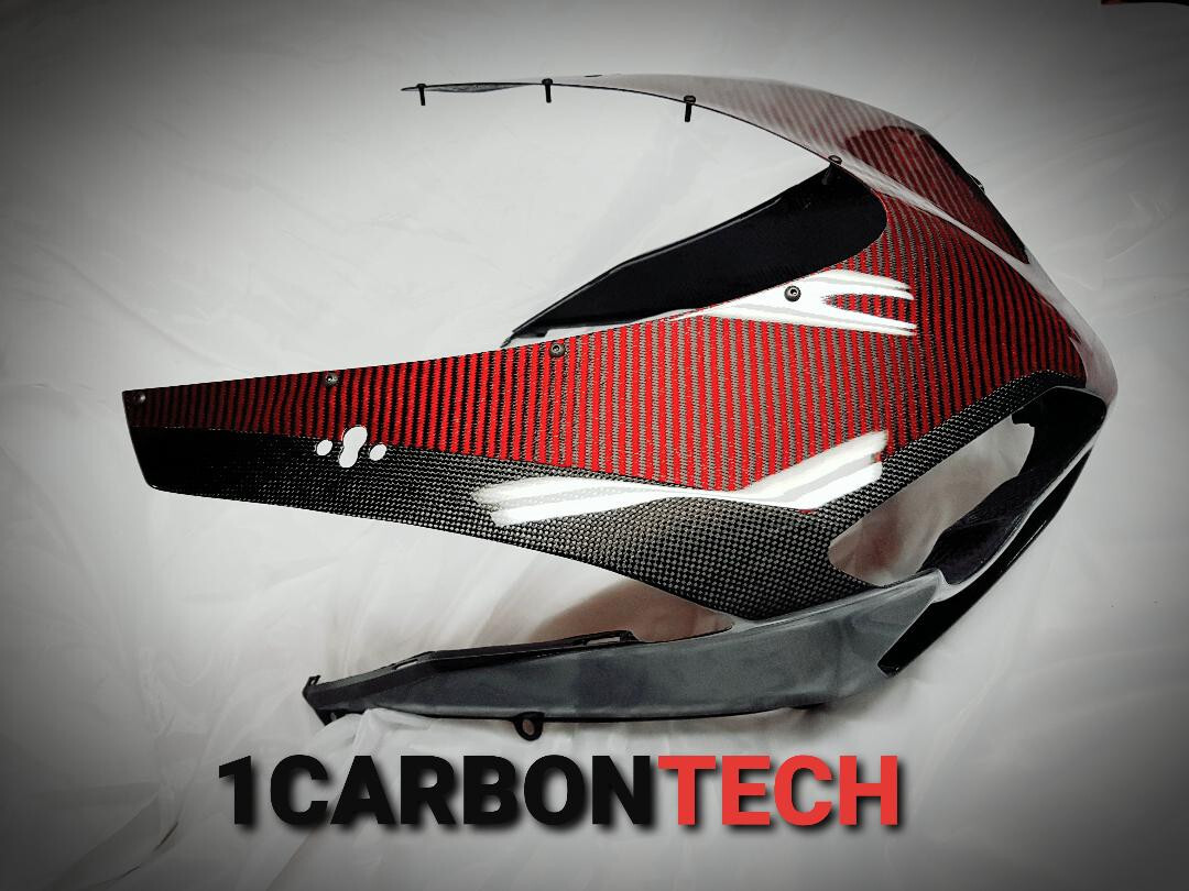 Ducati 848 1098 1198 Carbon Fiber Red Hybrid Front Nose and Tail 2
