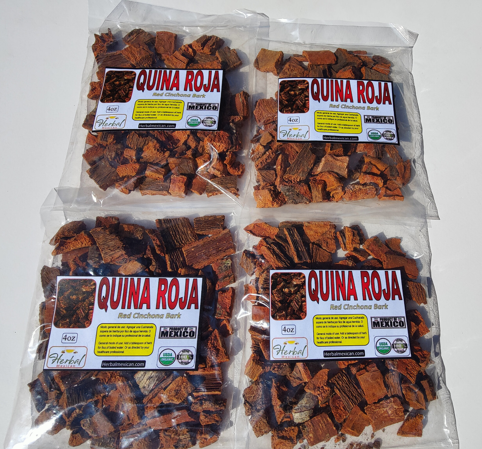 Quina Roja 4oz Cinchona bark Quinina Quino kina corteza de quina Red cinchona !!