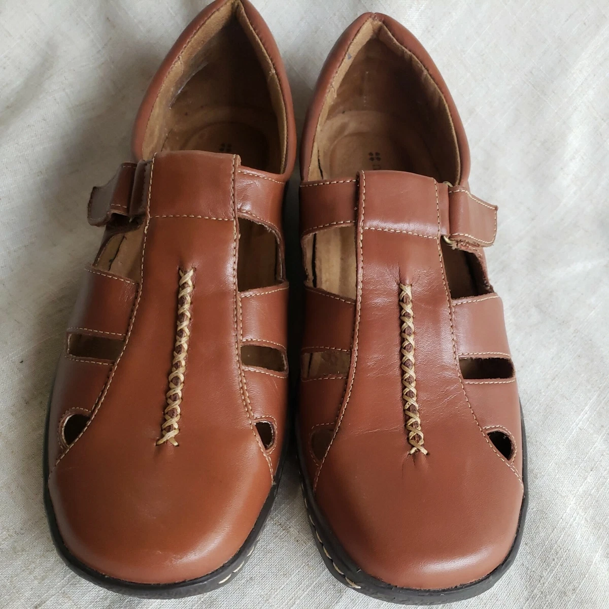Naturalizer Brown Leather Closed Toe Sandals Size US 8 M