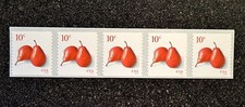 2016USA #5039 10c Pears - Coil Strip of 5  Mint  NH    pear