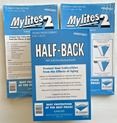 100 E. Gerber Current Comic Mylites 2 700M2 & 24 PT Half-Backs 675HB Set of 100
