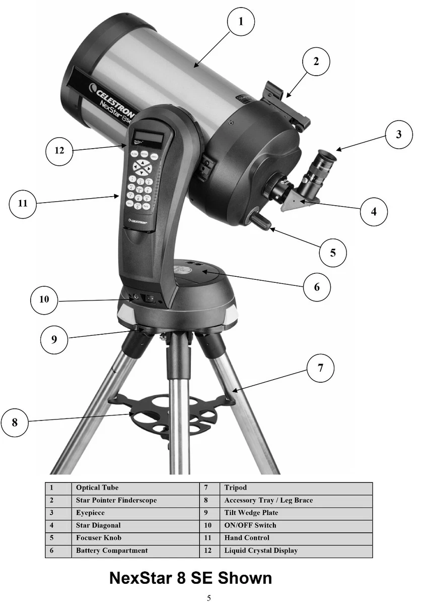 Celestron NexStar 6SE 8SE Telescope OWNER S INSTRUCTION MANUAL eBay