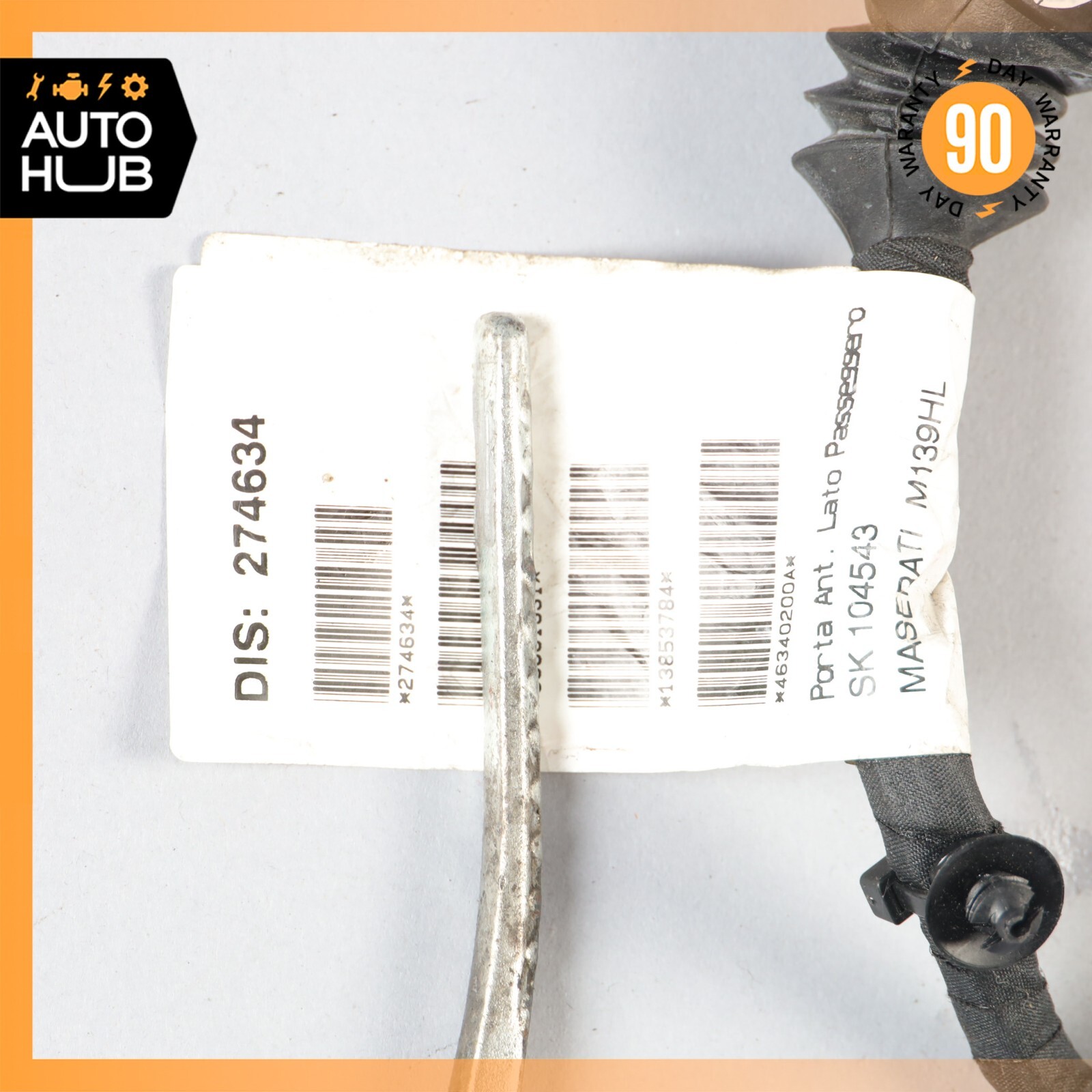 11-14 Maserati GranTurismo S M145 Door Harness Front Right Side OEM