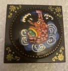 Small Russian Hand-Painted Lacquer Box w/ Santa on Sleigh, 2.25 square- Signed — photo 2