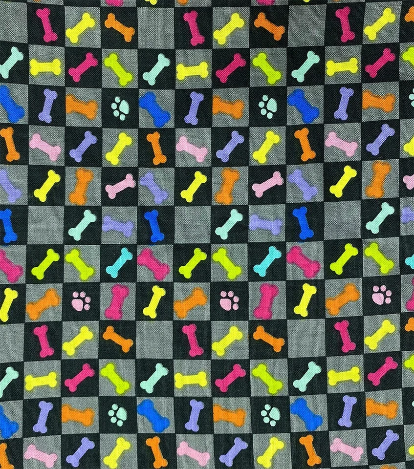 THE CRAFT COTTON CO. Crafts Fabrics 100% Cotton Dog Bone and Paws Fabric 110cm Wide Digital Fabric