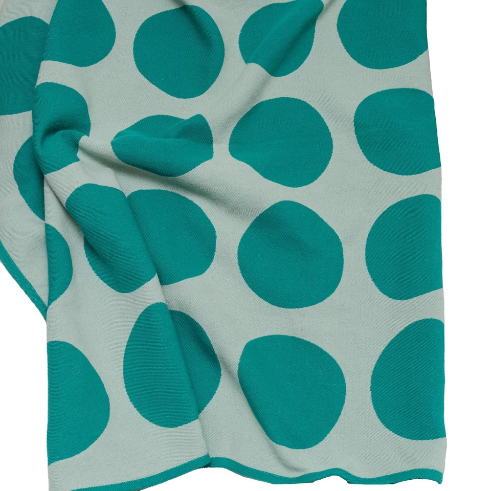 Manta Maven verde menta lunares dos tonos aprox. 48 X48 Mod Style Foto 2 de 4